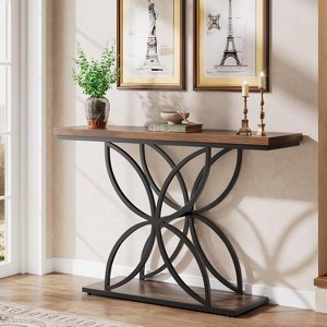 Tribesigns 47" Console Table Sofa Table with Unique Butterfly Metal Base, Foyer Accent Table for Living Room, Entryway, Hallway - 1 of 4