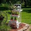 Sunnydaze 3-Tiered Fir Wood Plant Stand with Chalkboard - 44.25” H - White - 2 of 4
