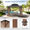 Arceso Hardtop Gazebos, Aluminum Frame Permanent Pavilion with Curtains and Netting, Double Galvanized Steel Roof Gazebo Outdoor, Metal Gazebo Canopy - 3 of 4
