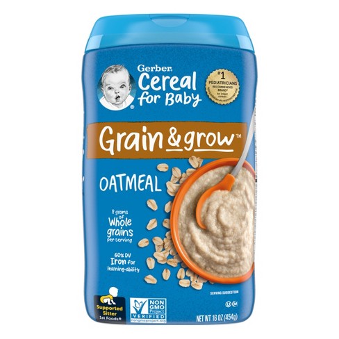 Gerber Baby Food Stage 1 Single Grain Oatmeal Baby Cereal - 16oz : Target