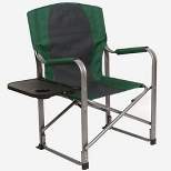 Kamp-Rite Portable Folding Director's Chair with Side Table & Cup Holder for Camping, Tailgating, and Sports, 350 LB Capacity