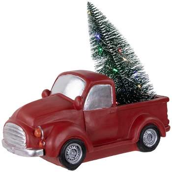 Northlight 10" Red Vintage Truck With LED Lighted Christmas Tree Decoration