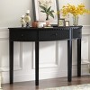 Narrow Entryway Console Table with Drawers, Vertical Stripe Accent Cabinet, Veneer Finish Storage Table with Four Legs-The Pop Home - 2 of 4