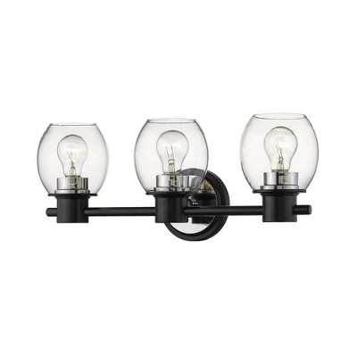 Millennium Lighting 3 - Light Vanity in  Matte Black/Polished nickel