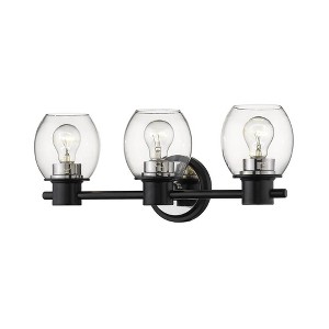 Millennium Lighting 3 - Light Vanity in  Matte Black/Polished nickel - 1 of 1