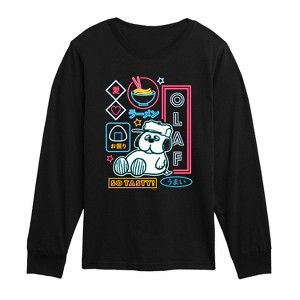 Boys' - Peanuts - Neon Olaf Long Sleeve Graphic T-Shirt - 1 of 4
