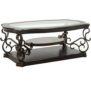 NicBex Modern 26.25" Square Coffee Table with Middle Marble Shelf for Living Room and Office - 1 of 4