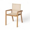 CAVINAS Outdoor Dining Chairs Set of 2, Patio  Dining Chairs with Teak-Finish Acacia Wood Frame,All-Weather Armchairs for Patio,Teak+Beige - 4 of 4