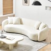 Upholstered Curved Sofa, Boucle Sofa With Solid Wood Frame And Leg, Throw Pillows, Removable Cushion, 5 Seat Modern Curved Sofa - 2 of 4