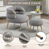 CAVINAS Velvet Barrel Chair, Upholstered Accent Chair with Ottoman, Comfy Lounge Arm Chair and Footrest Stool Set, Single Sofa Chair with Lounge Seat - 2 of 4