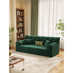 TiramisuBest 78.8in Modular Sofa Convertible Sofa, Floor-Standing Sofa Bed with Armrests, Comfortable Sofa for Living & Bedroom, Green - 1 of 4