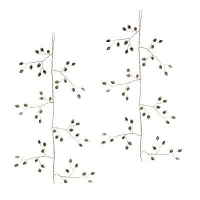 Jeweled Bead Leaf Garland (Set of 2)