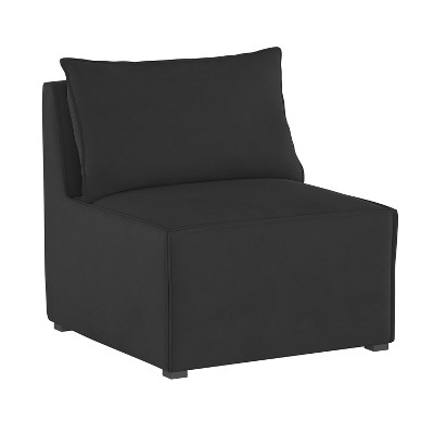 French Seamed Armless Chair Velvet Black - Project 62™