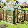 Walk-In Greenhouse for Outdoors, Large Aluminum Frame with Sealed Card Slot Polycarbonate Panels & Roof Vent Ideal for Garden Backyard - 3 of 4
