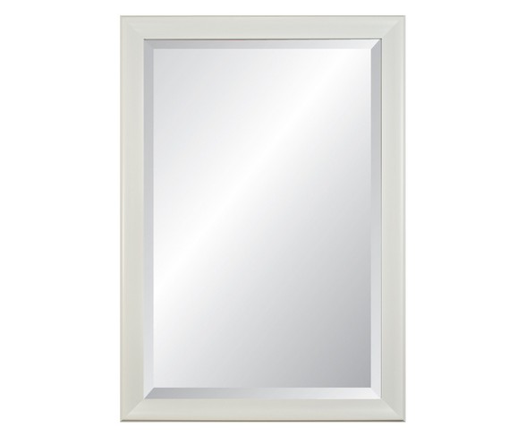28" X 34" Concept White Framed Beveled Glass Mirror - Alpine Art and Mirror