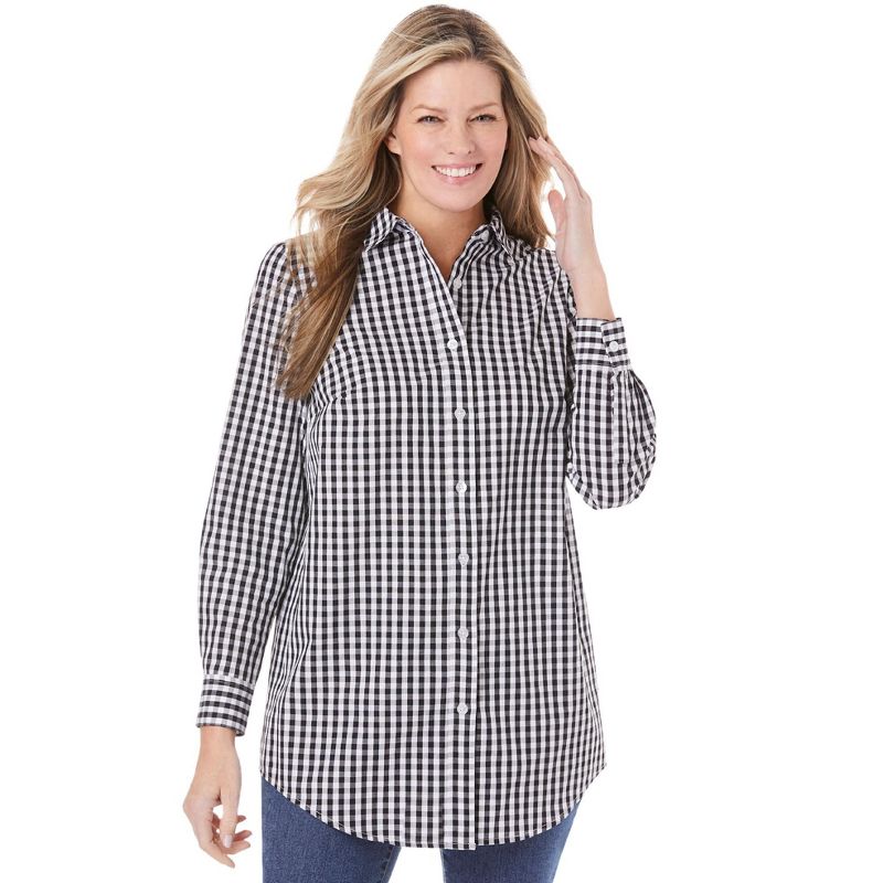 Woman Within Women's Plus Size Perfect Long Sleeve Shirt, 1 of 2