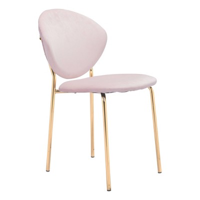 Set of 2 Coral Dining Chairs Pink/Gold - ZM Home