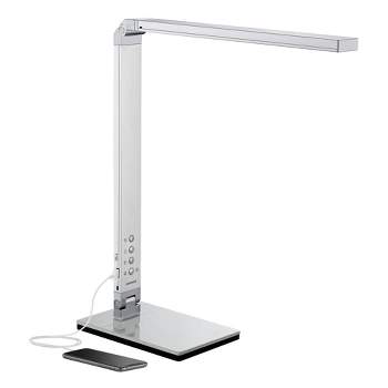 360 Lighting Modern Desk Table Lamp 16 1/2" High with USB Port and Nightlight LED Silver Touch Dimmer for Bedroom Bedside Office