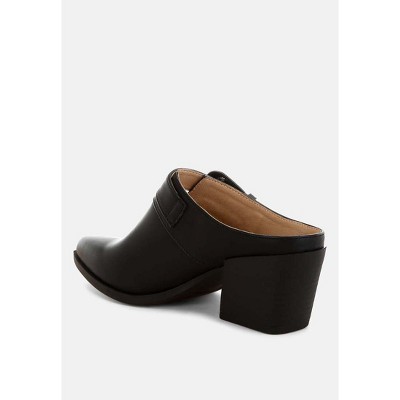 Holler Carved Buckle Statement Mules - image 4