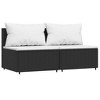 VidaXL 2 Piece Patio Lounge Set with Cushions Poly Rattan Gray - 3 of 4