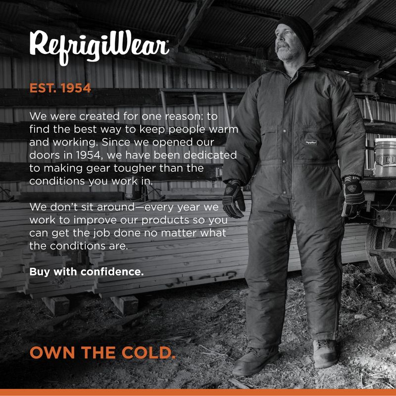 RefrigiWear Men's ChillBreaker Insulated Coveralls with Soft Fleece Lined Collar, 6 of 8