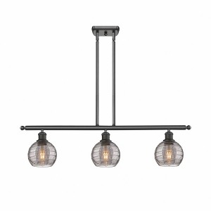 Athens Deco Swirl - 3 Light Island In Industrial Style-9 Inches Tall and 36 Inches Wide - 1 of 1