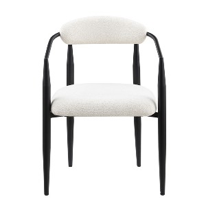 NicBex Set of 2 Dining Chair Modern Kitchen Accent Chair with Round Boucle Backrest and Metal Legs for Dining Room - 1 of 4