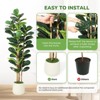 5 FT Faux Fiddle Leaf Fig Tree with White Tall Planter, Faux Trees with Artificial Plants 56 Fiddle Leaves Greenery - 4 of 4