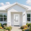 Lirago 36 x 80 Right hand Inswing White Fiberglass Front doors with Brickmould 4-9/16" Vinyl Frame Frosted Glass - 4 of 4