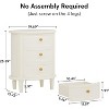 ORRD Oval Wooden Nightstand with 3 Drawers, Hand-Painted Beige White Finish, Modern Farmhouse Style - 4 of 4
