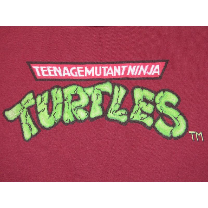 TMNT Classic Retro Title Logo Men's Cardinal Graphic Tee, 2 of 3