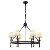 ALOADECOR 6-Light Classic Pendant Fixture Elegant Interior Lighting With White Shades For Dining Room Living Room - 3 of 4