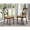 HomeStock Belmont 2 X-Back Chair for Dining Room- 17.5" x 17.5" x 38.5", Microfiber Seat, Linen White Finish - 3 of 3