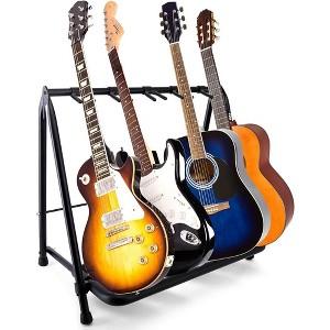 Pyle Foldable Multi-Guitar Stand - Holds Up to 5 Guitars (PGST53) - Black - 1 of 4