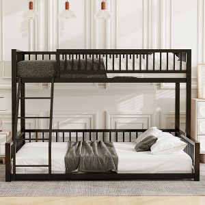 Whisen Twin XL over Queen Bunk Bed Frame with Ladder & Safety Guardrails - 1 of 4