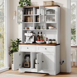 71" Pantry Cabinet with Charging Station, Tall Kitchen Pantry Storage Cabinet  with Storage Drawers for Living Room, Dining Room - 1 of 4