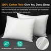Itopfox White Goose Feather Pillows Queen Size Set of 2 Hotel Down Bed Pillows for Sleeping, Soft Cotton Cover, Medium Firm, Breathable Fluffy Pillow - 4 of 4