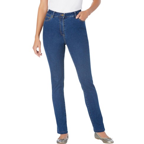 Woman Within Women s Plus Size Petite Stretch Slim Denim Jean 16 Wp Medium Stonewash Target