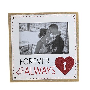 Valentine's Day 7.75" Romantic Message Photo Frame Forever Picture Love Heart K & K Interiors  -  Single Image Frames - 1 of 3