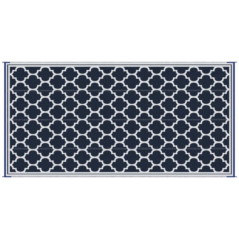 Outsunny Reversible Outdoor RV Rug, 9' x 12' Patio Floor Mat, Plastic Straw Rug for Backyard, Deck, Picnic, Beach, Camping, 1 of 7