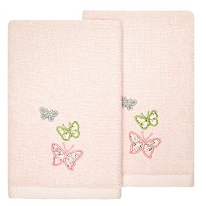 Linum Home Textiles 100% Turkish Cotton MARIPOSA Embellished Towel Set - 1 of 4