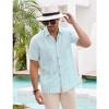Men's Cotton Linen Shirts Short Sleeve Beach Button Down Shirts for Men - 3 of 4