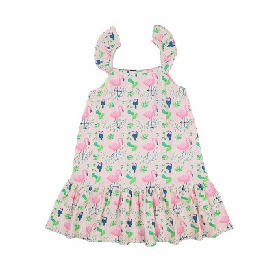Ola! Otter Strap Dress - Flamingo Forest