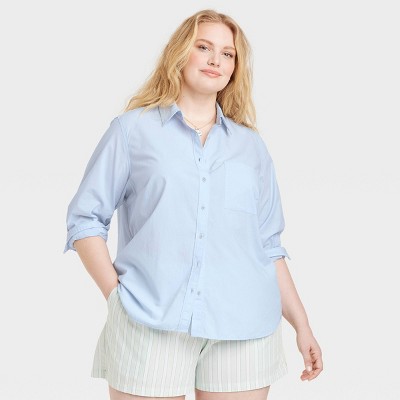Women's Long Sleeve Collared Button-Down Shirt - Universal Thread™