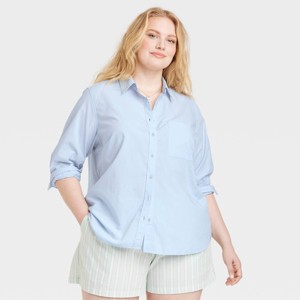 Women's Long Sleeve Collared Button-Down Shirt - Universal Thread™ - 1 of 3