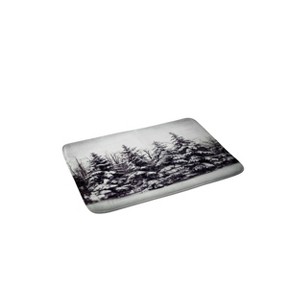 21"x34" Snow and Pines Bath Rug Black/Gray - Deny Designs: Non-Slip, Microfiber, Machine Washable - 1 of 4