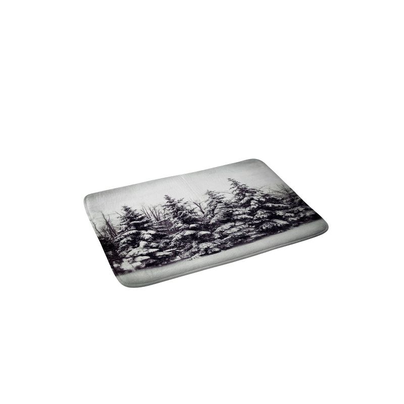 24&#34;x36&#34; Snow and Pines Bath Mat Black/Gray - Deny Designs, 1 of 8