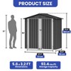 6x4 FT Shed Outdoor Storage Shed with Lockable Doors & Sloped Roof Metal Garden Tool Shed for Backyard, Patio, Poolside , Dark Gray - 2 of 4