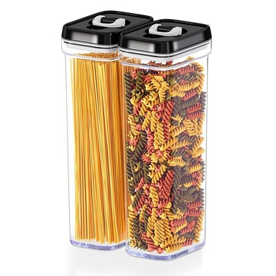 DWËLLZA KITCHEN Black Lids Clear Plastic Airtight BPA-Free Food Storage Containers
