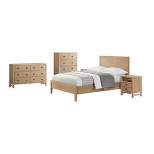 5pc Arden Wood Bedroom Set with Two 2 Drawer Nightstands Light Driftwood - Alaterre Furniture